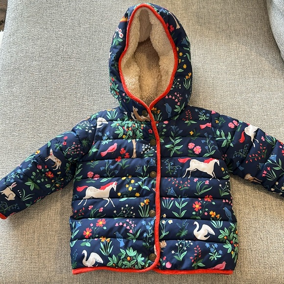 Mini Boden Kids Jacket with Colorful Animal Print